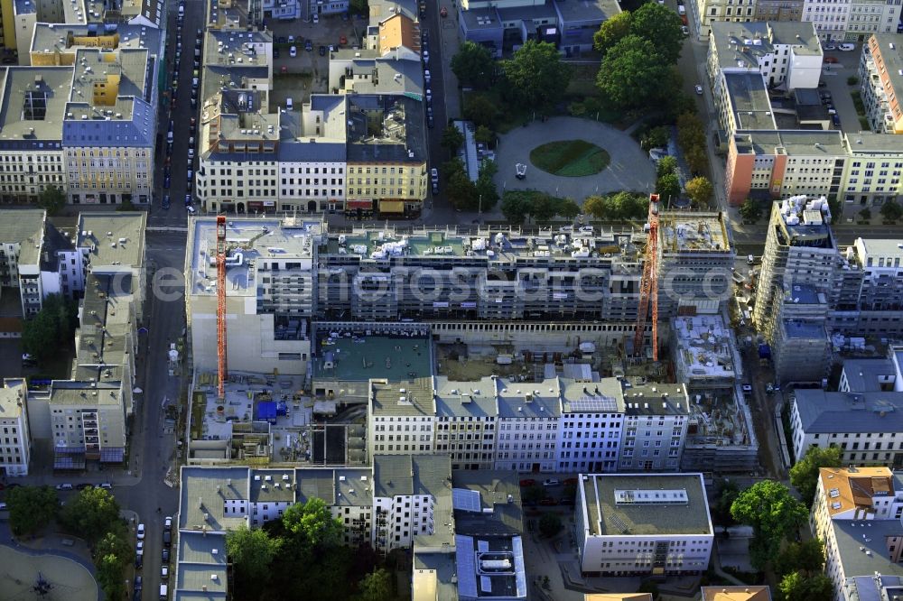 Aerial photograph Magdeburg - Construction site to build a new multi-family residential complex Breiter Weg - Danzstrasse in Magdeburg in the state Saxony-Anhalt, Germany