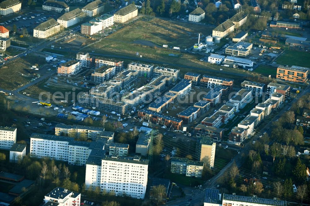 Aerial image Hamburg - Construction site to build a new multi-family residential complex on Kaskadenpark - Wilsonstrasse - Charlotte-Muegge-Weg - Zur Jenfelder Au in the district Billstedt in Hamburg, Germany