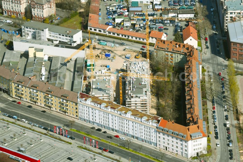 Aerial photograph Berlin - Construction site to build a new multi-family residential complex Sachsendamm - Gotenstrasse - Tempelhofer Weg in the district Schoeneberg in Berlin, Germany