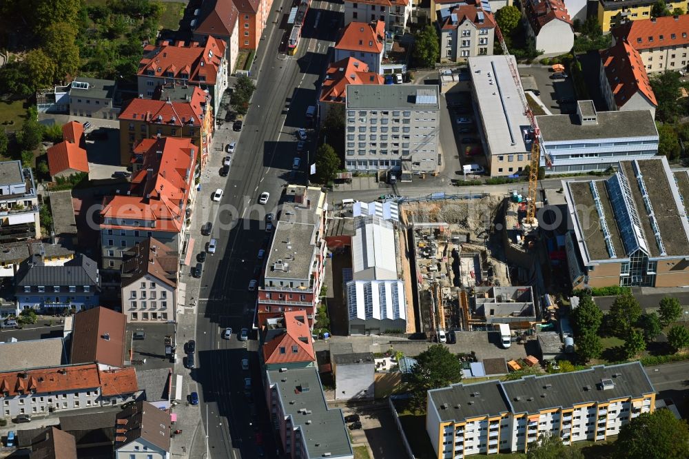 Aerial image Würzburg - Construction site to build a new multi-family residential complex in the district Zellerau in Wuerzburg in the state Bavaria, Germany