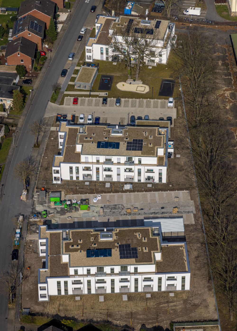 Hamm from above - Construction site for the multi-family residential building on street Schuetzenstrasse in the district Norddinker in Hamm at Ruhrgebiet in the state North Rhine-Westphalia, Germany