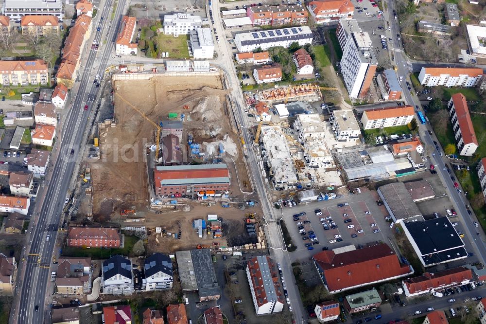Aerial photograph Göttingen - Construction site to build a new multi-family residential complex in Goettingen in the state Lower Saxony, Germany