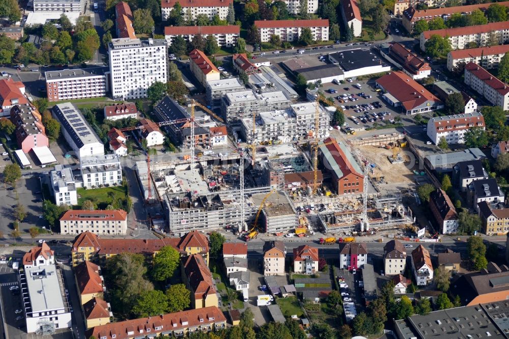 Göttingen from the bird's eye view: Construction site to build a new multi-family residential complex in Goettingen in the state Lower Saxony, Germany
