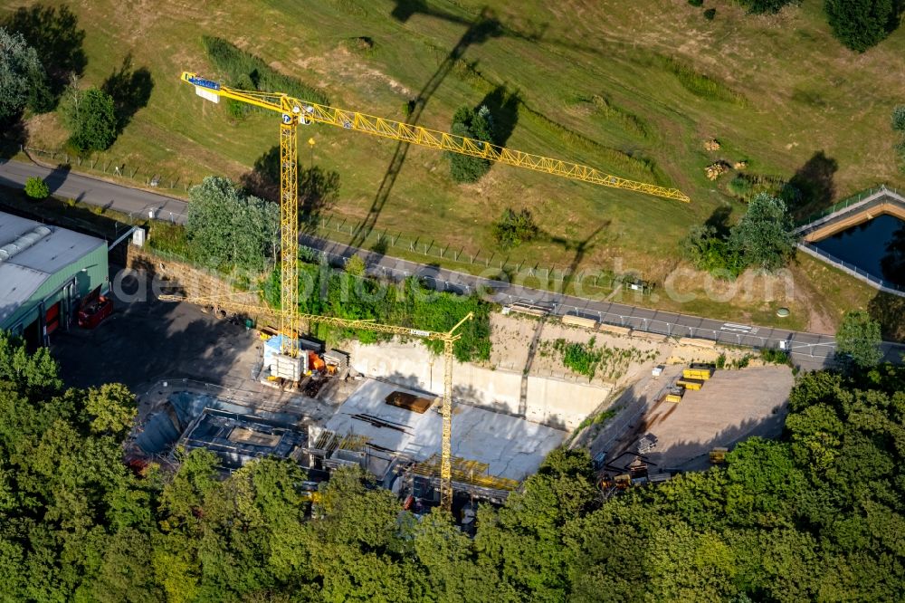 Aerial image Ringsheim - Construction site for the new construction of the waste incineration plant for waste treatment of ZAK in Ringsheim in the state Baden-Wuerttemberg, Germany