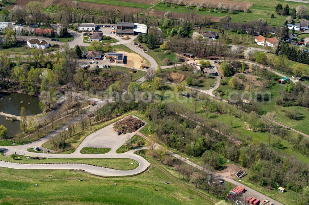 Ringsheim from above - Construction site for the new construction of the waste incineration plant for waste treatment of ZAK in Ringsheim in the state Baden-Wuerttemberg, Germany