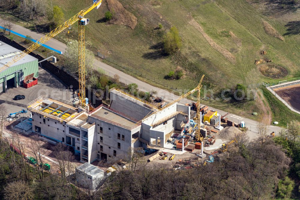 Aerial photograph Ringsheim - Construction site for the new construction of the waste incineration plant for waste treatment of ZAK in Ringsheim in the state Baden-Wuerttemberg, Germany
