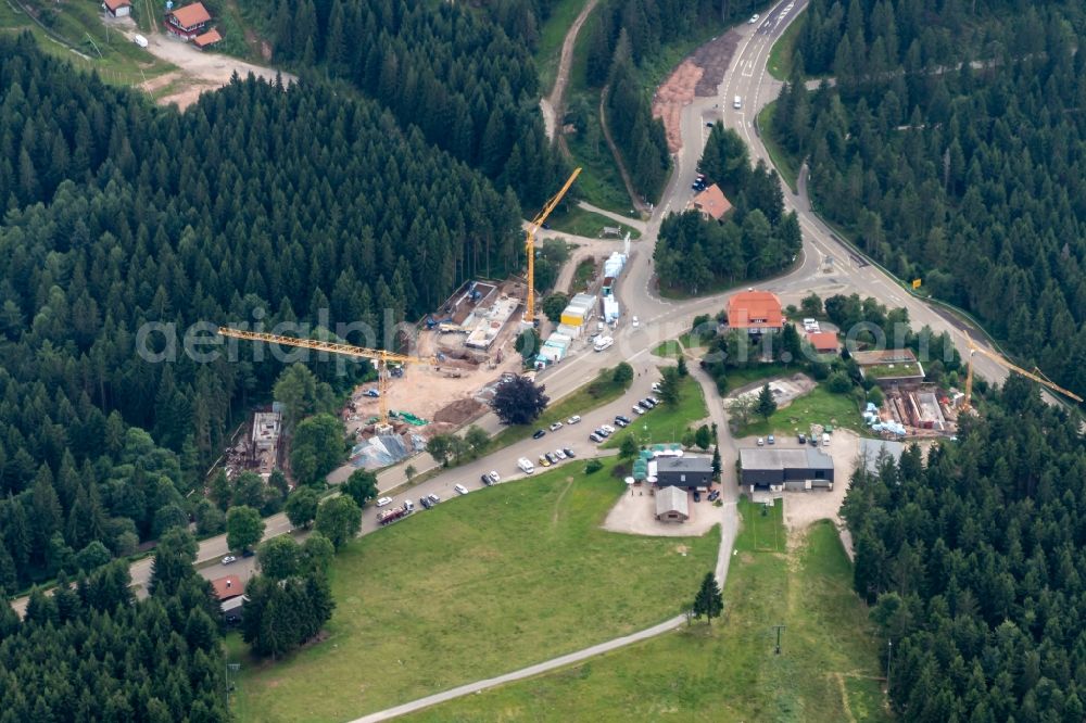 Aerial photograph Baiersbronn - Construction site for the new building of Nationalpark Zentrum in Baiersbronn in the state Baden-Wurttemberg, Germany