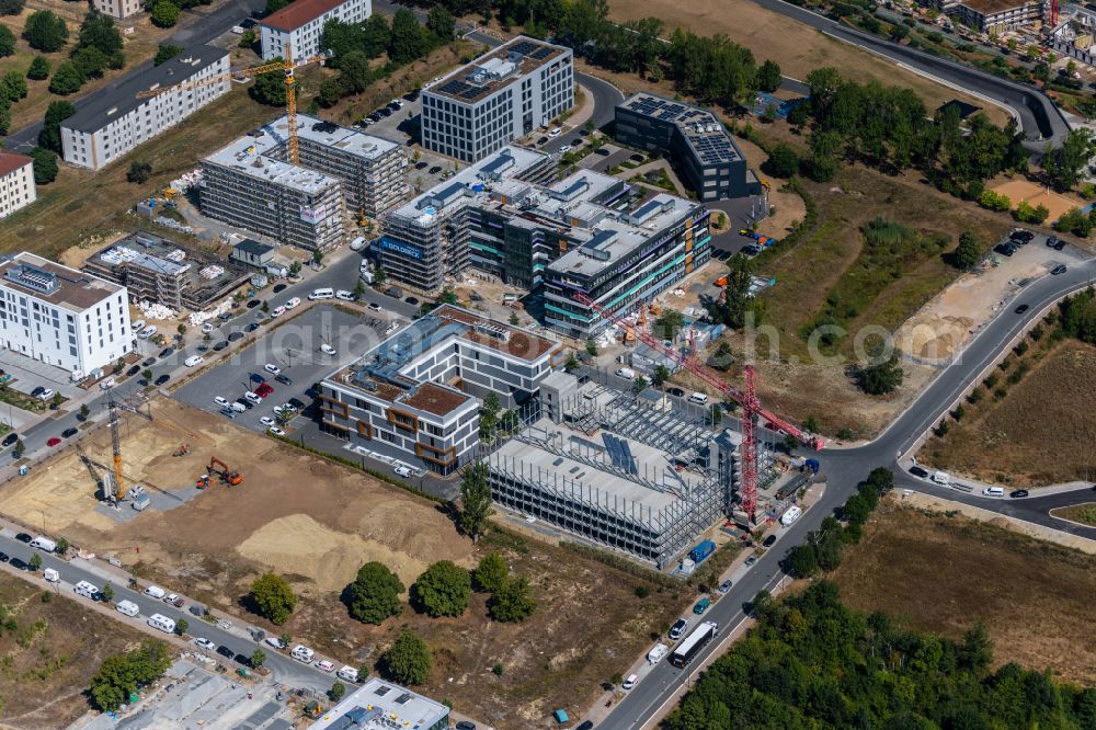 Aerial image Würzburg - Baustelle zum Neubau des Parkhauses am Buero- und Geschaeftshaus Skyline Hill im Ortsteil Frauenland in Wuerzburg im Bundesland Bayern, Deutschland