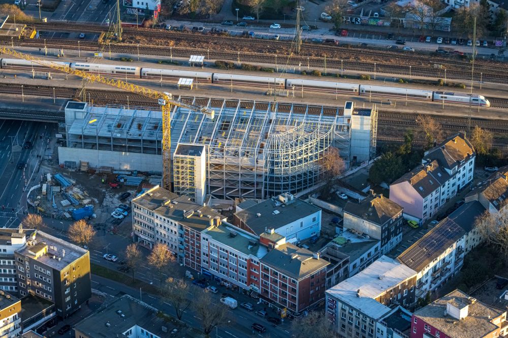 Aerial photograph Bochum - Construction site for the new parking garage on Central Station in the district Innenstadt in Bochum at Ruhrgebiet in the state North Rhine-Westphalia, Germany