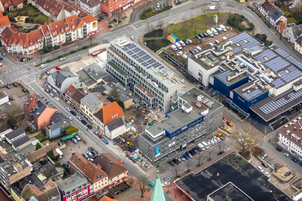 Hamm from above - Construction site for the new building A press house of the newspaper Westfaelischer Anzeiger in Hamm in the state North Rhine-Westphalia