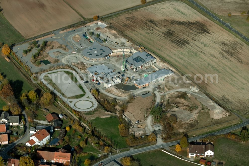 Aerial image Eckersbach - Construction site for the new riding stable in Eckersbach in the state Bavaria, Germany