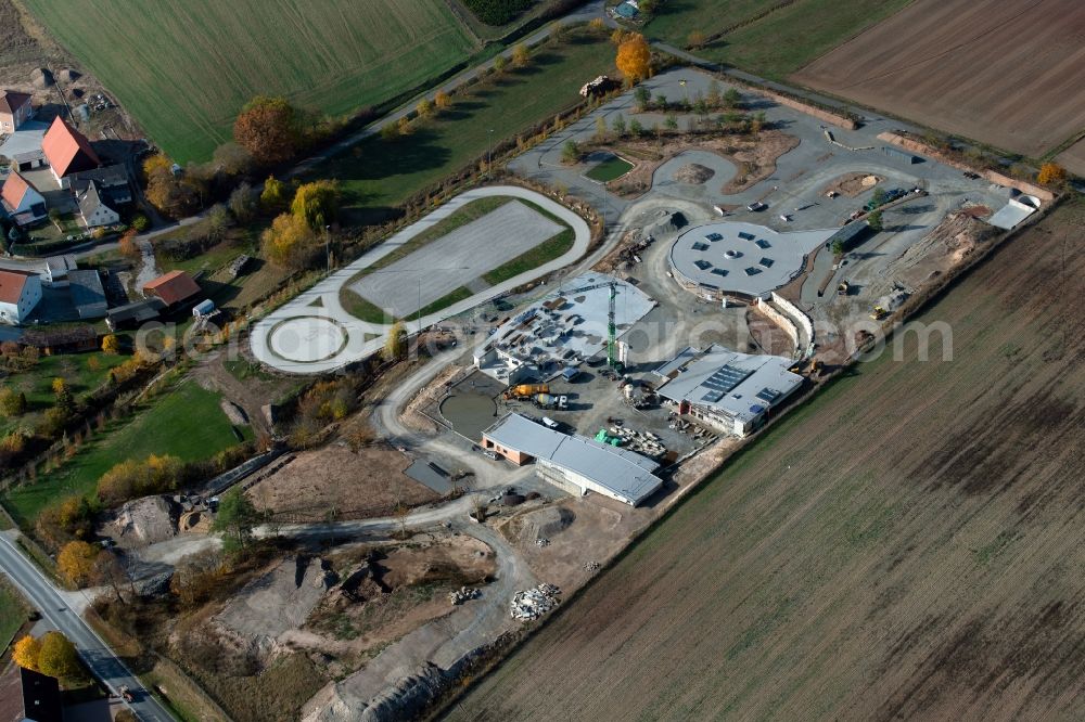 Eckersbach from above - Construction site for the new riding stable in Eckersbach in the state Bavaria, Germany