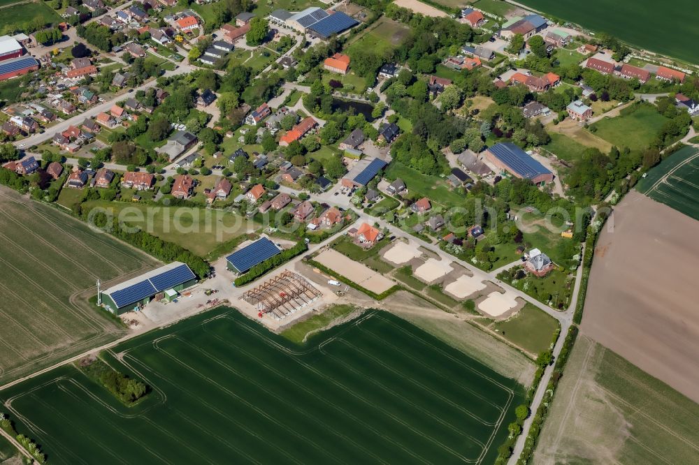 Aerial image Fehmarn - Building of the riding stables - Reiterhof - in Staberdorf on Fehmarn in the state Schleswig-Holstein, Germany
