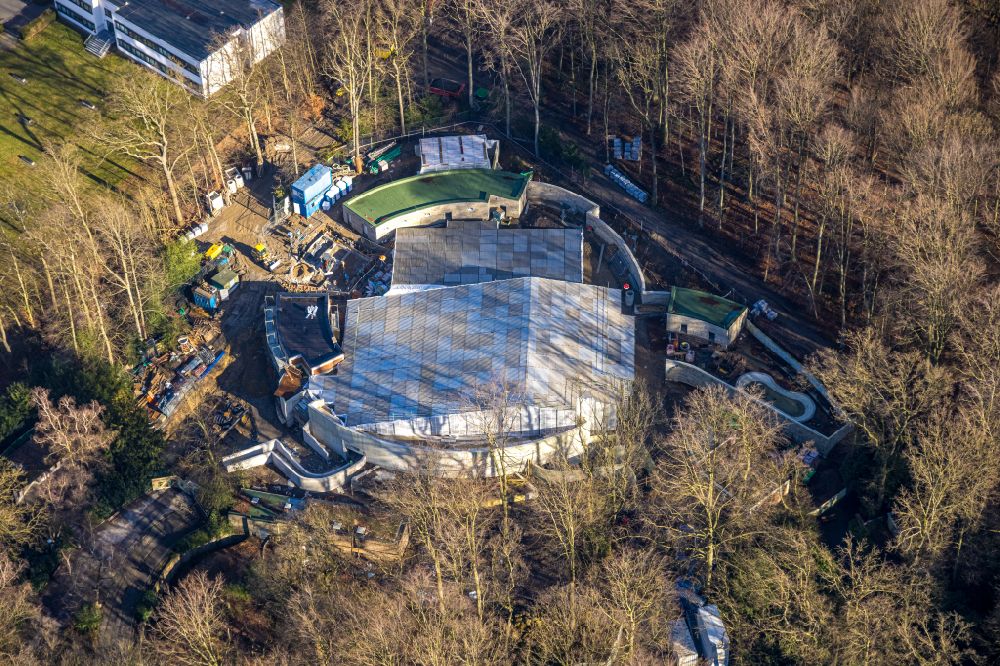 Dortmund from above - Construction site for the new construction of a seal facility in the Zoo Dortmund in the district Schulzentrum Hacheney in Dortmund in the Ruhr area in the state North Rhine-Westphalia, Germany