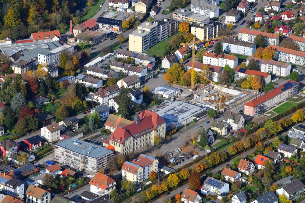 Aerial photograph Schopfheim - New construction site of the school building on Friedrich-Ebert-Schule on Roggenbachstrasse in Schopfheim in the state Baden-Wurttemberg, Germany