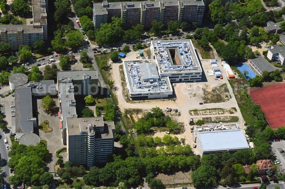 Aerial photograph Berlin - New construction site of the school building Leonardo-da-Vinci-Gymnasium on Christoph-Ruden-Strasse in the district Buckow in Berlin, Germany