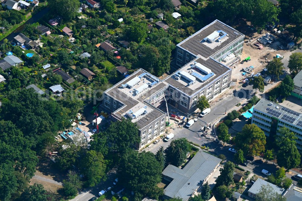 Aerial photograph Berlin - New construction site of the school building Panke-Schule on Galenusstrasse in the district Pankow in Berlin, Germany