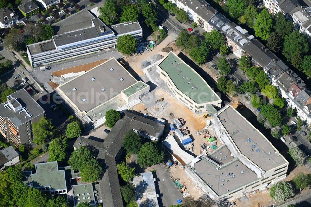 Bonn from above - New construction site of the school building Bonns Fuenfte in the district Kessenich in Bonn in the state North Rhine-Westphalia, Germany