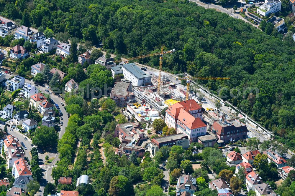 Aerial photograph Stuttgart - New construction site of the school building on the Campus Kraeherwald in the district Kraeherwald in Stuttgart in the state Baden-Wuerttemberg, Germany