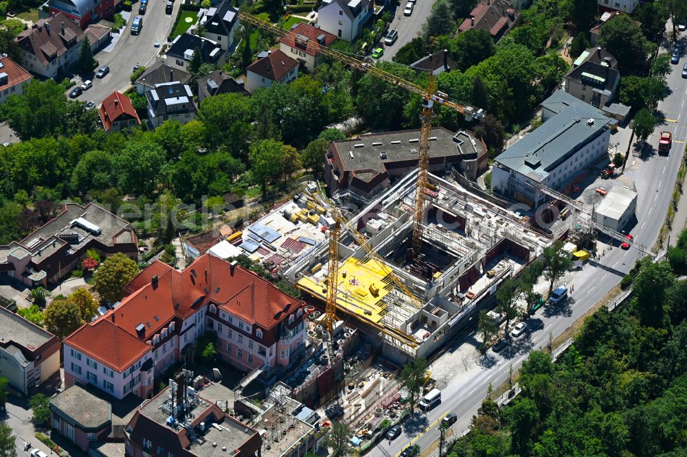 Stuttgart from above - New construction site of the school building on the Campus Kraeherwald in the district Kraeherwald in Stuttgart in the state Baden-Wuerttemberg, Germany