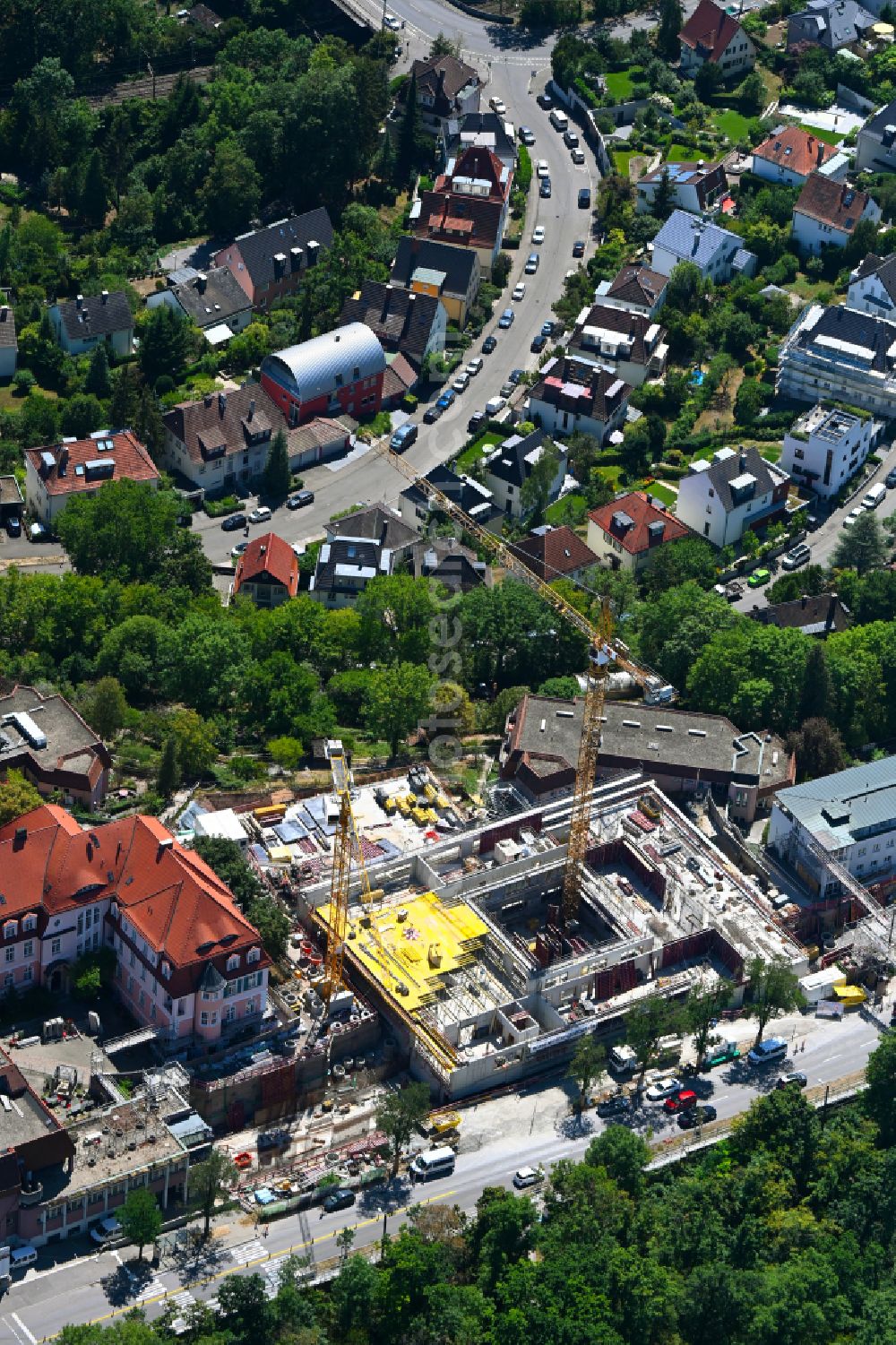 Stuttgart from the bird's eye view: New construction site of the school building on the Campus Kraeherwald in the district Kraeherwald in Stuttgart in the state Baden-Wuerttemberg, Germany