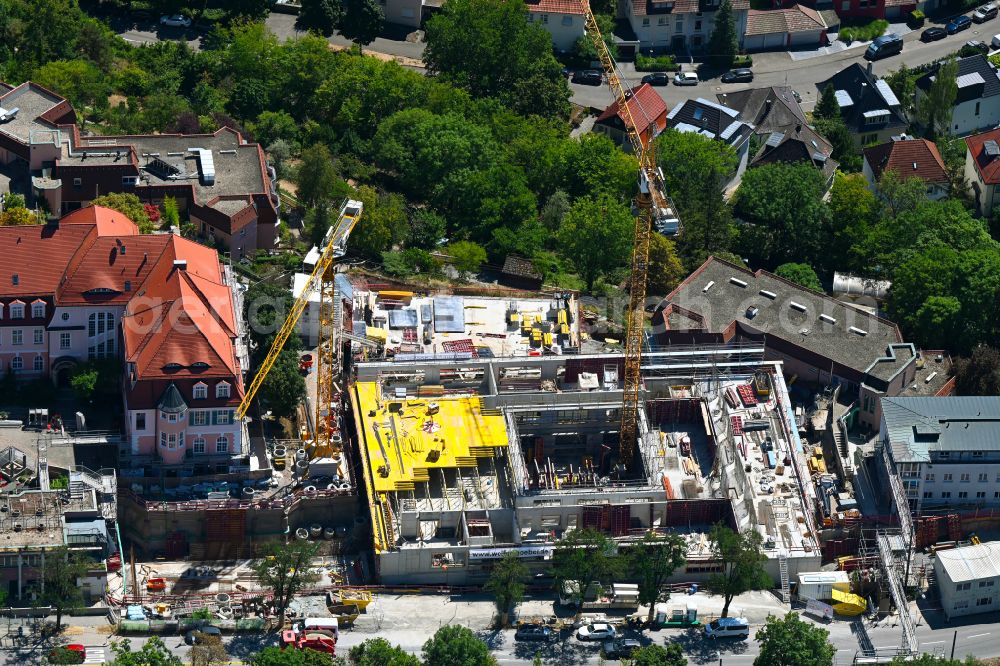 Aerial photograph Stuttgart - New construction site of the school building on the Campus Kraeherwald in the district Kraeherwald in Stuttgart in the state Baden-Wuerttemberg, Germany