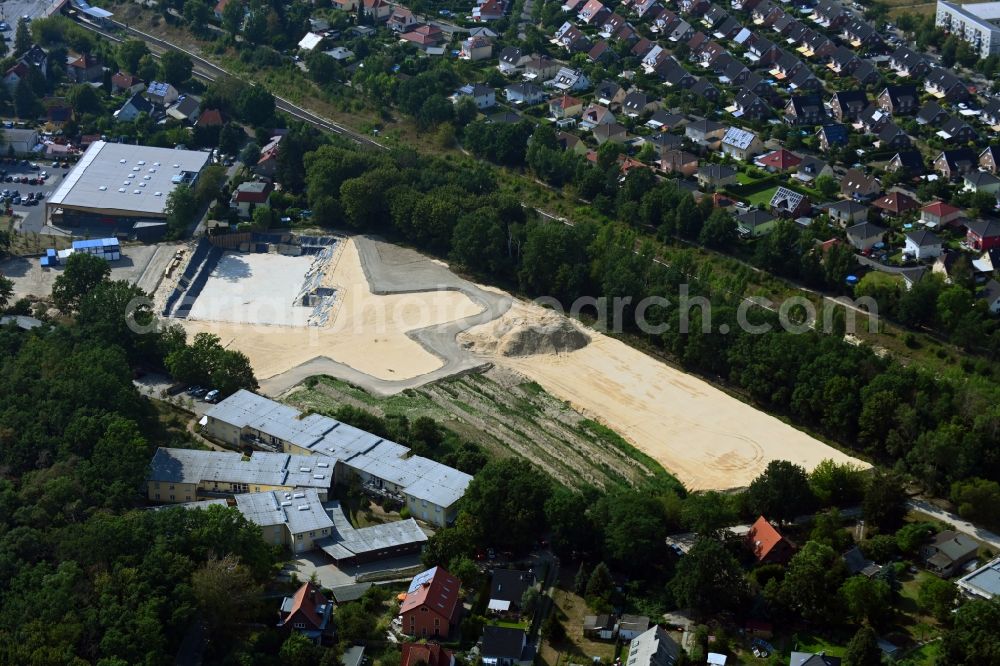 Aerial photograph Teltow - New construction site of the school building Grace-Hopper-Gesamtschule Conrad-Blenkle-Strasse corner Mahlower Strasse in Teltow in the state Brandenburg, Germany