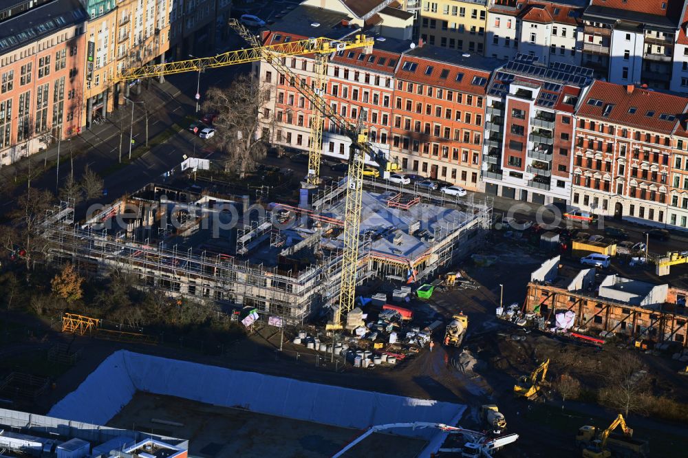 Aerial photograph Leipzig - New construction site of the school building a primary school on street Reichpietschstrasse in the district Reudnitz in Leipzig in the state Saxony, Germany