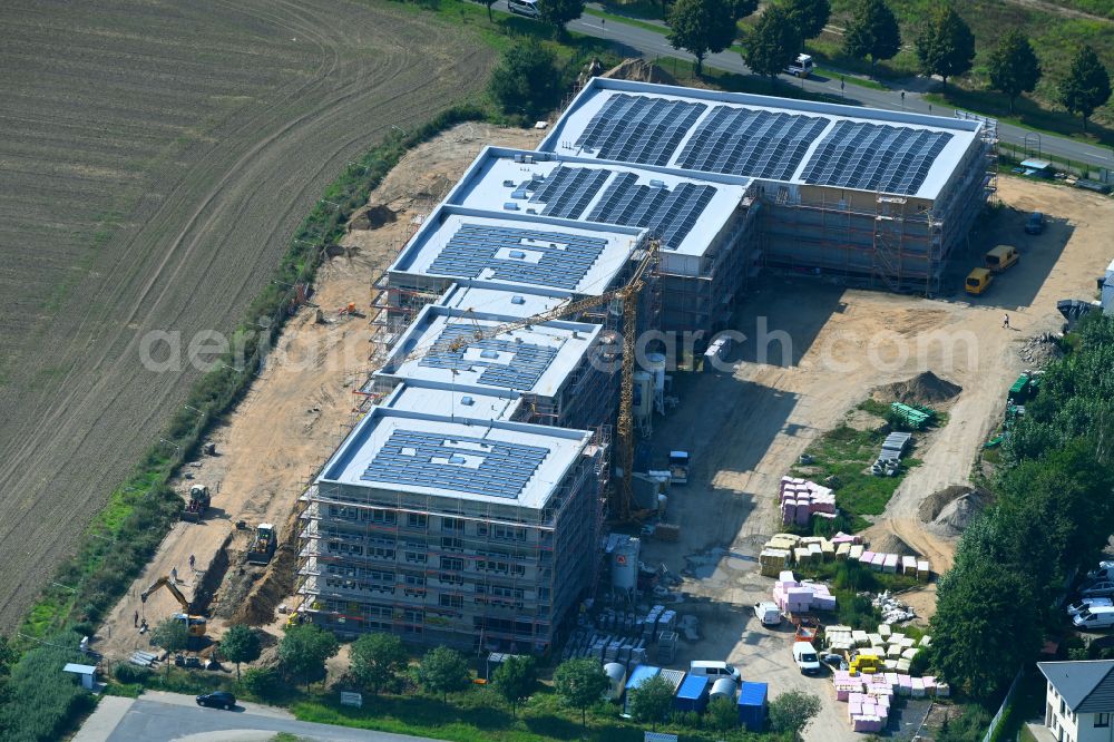 Aerial photograph Lindenberg - New construction site of the school building between Ahrensfelof Chaussee in Lindenberg in the state Brandenburg, Germany
