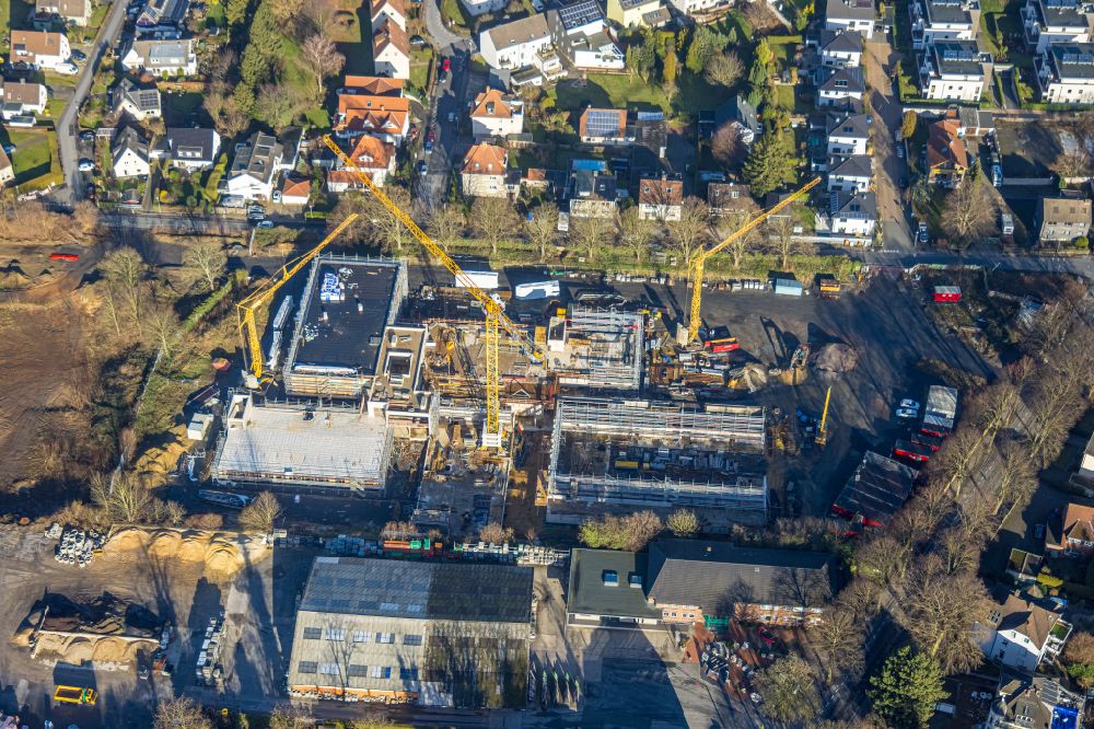 Aerial photograph Unna - New construction site of the school building a primary school on street Hertingerstrasse in Unna at Ruhrgebiet in the state North Rhine-Westphalia, Germany