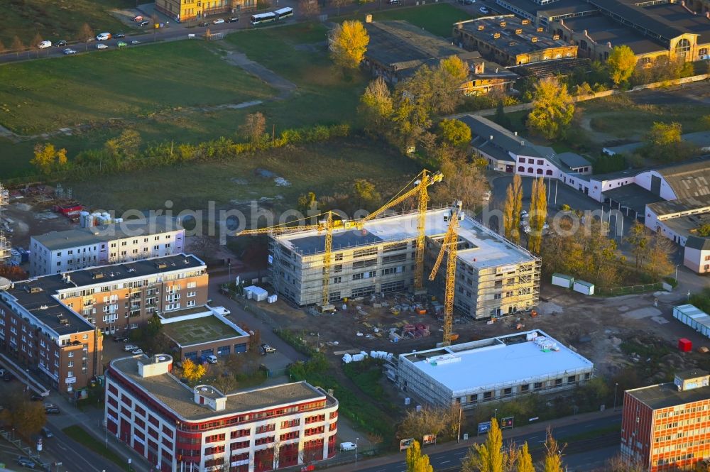 Aerial photograph Magdeburg - New construction site of the school building Grundschule Wilhelm-Kobelt-Strasse in Magdeburg in the state Saxony-Anhalt, Germany