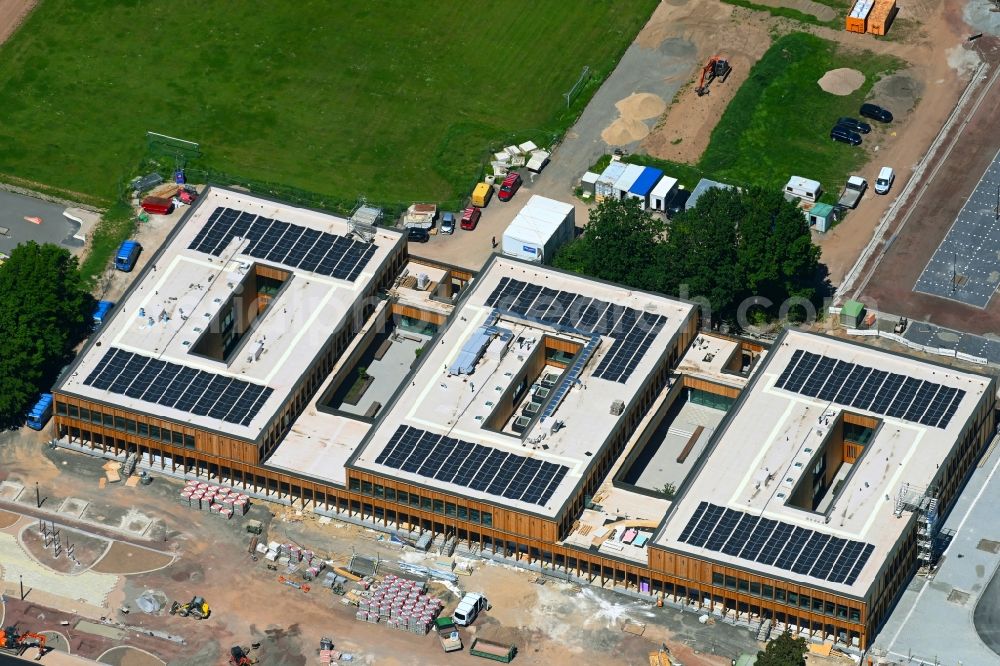 Aerial photograph Rinteln - New construction site of the school building einer IGS - Integrierten Gesamtschule on Paul-Erdniss-Strasse in Rinteln in the state Lower Saxony, Germany
