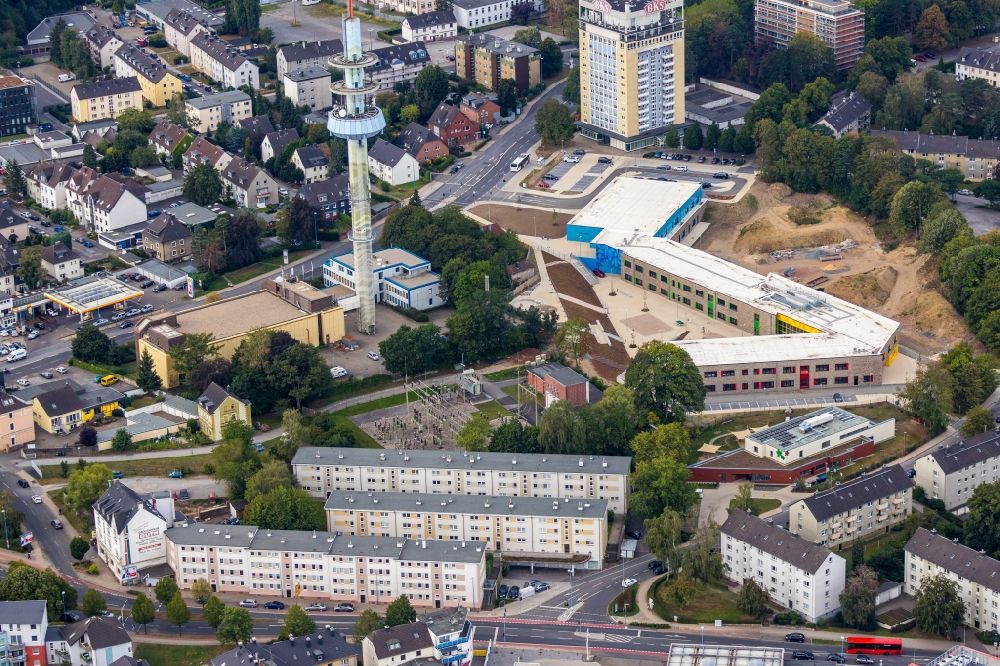 Velbert from the bird's eye view: New construction site of the school building on Kastanienallee in Velbert in the state North Rhine-Westphalia, Germany