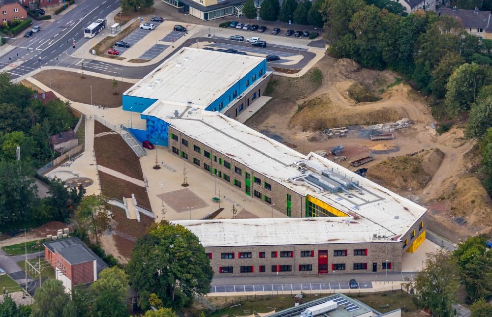 Aerial image Velbert - New construction site of the school building on Kastanienallee in Velbert in the state North Rhine-Westphalia, Germany