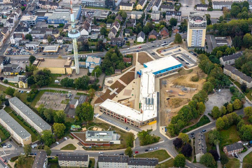 Aerial photograph Velbert - New construction site of the school building on Kastanienallee in Velbert in the state North Rhine-Westphalia, Germany