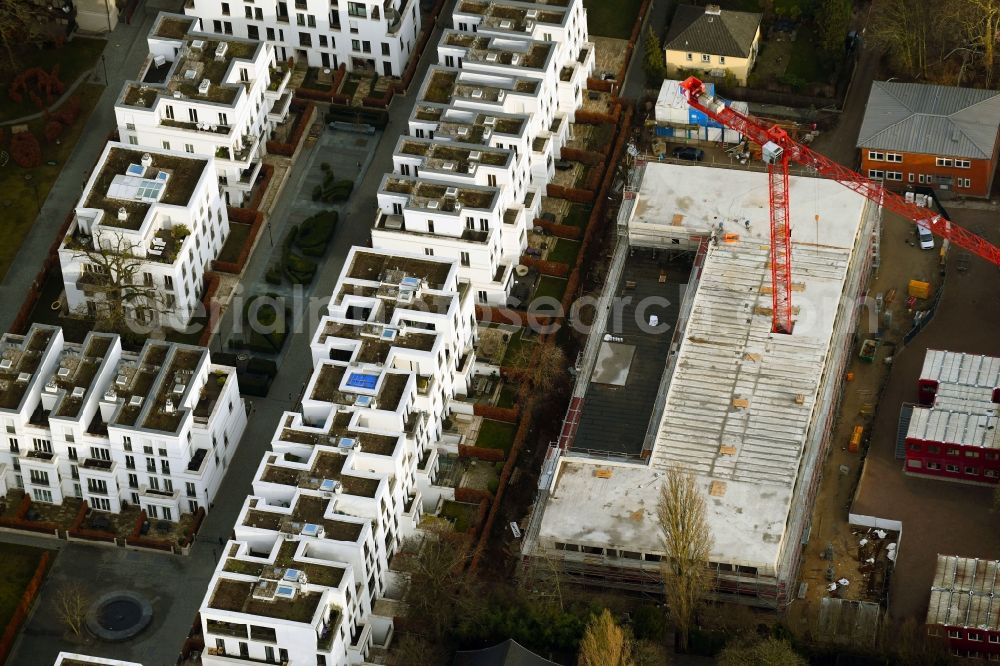 Aerial image Hamburg - New construction site of the school building on Klosterstieg in the district Harvestehude in Hamburg, Germany
