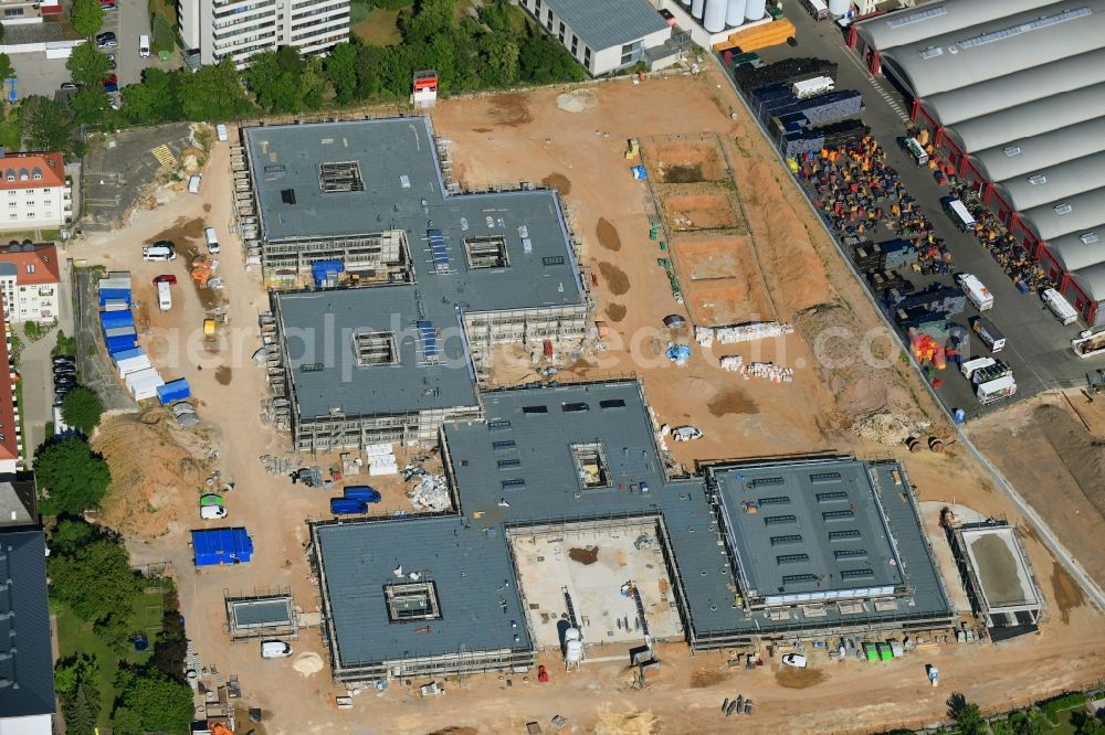 Aerial photograph Regensburg - New construction site of the school building of Kreuzschule on Pruefeninger Strasse in Regensburg in the state Bavaria, Germany