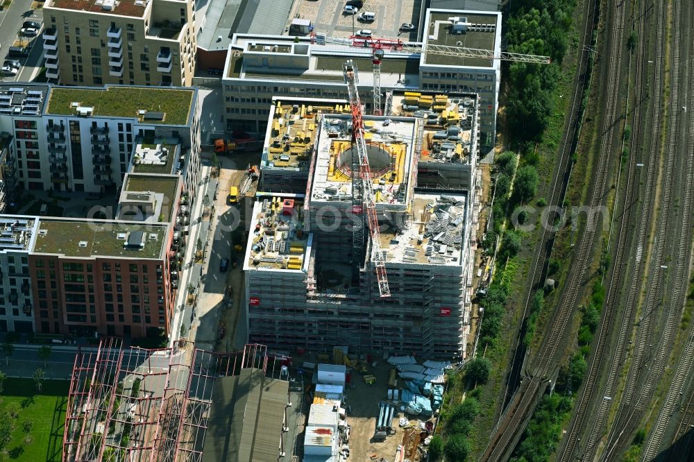 Hamburg from the bird's eye view: New construction site of the school building of Kurt-Tucholsky-Stadtteilschule on Recha-Ellern-Weg in Hamburg, Germany