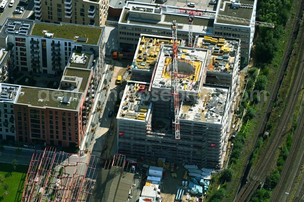 Aerial image Hamburg - New construction site of the school building of Kurt-Tucholsky-Stadtteilschule on Recha-Ellern-Weg in Hamburg, Germany