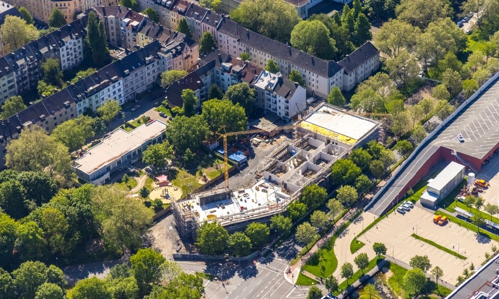 Dortmund from above - New construction site of the school building Lessingschule in Dortmund at Ruhrgebiet in the state North Rhine-Westphalia, Germany