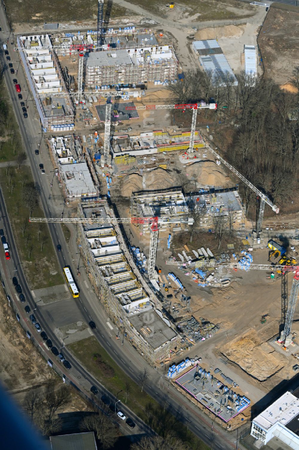 Berlin from above - New construction site of the school building Rhenaniastrasse corner Daumstrasse in the district Haselhorst in Spandau in Berlin, Germany