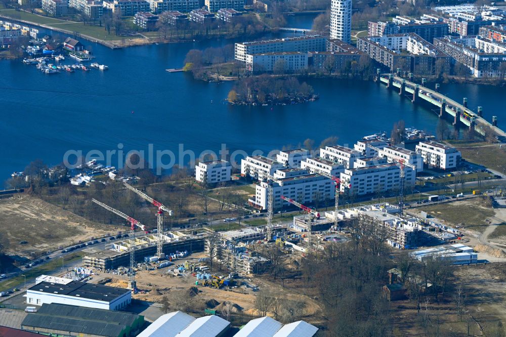 Berlin from the bird's eye view: New construction site of the school building Rhenaniastrasse corner Daumstrasse in the district Haselhorst in Spandau in Berlin, Germany