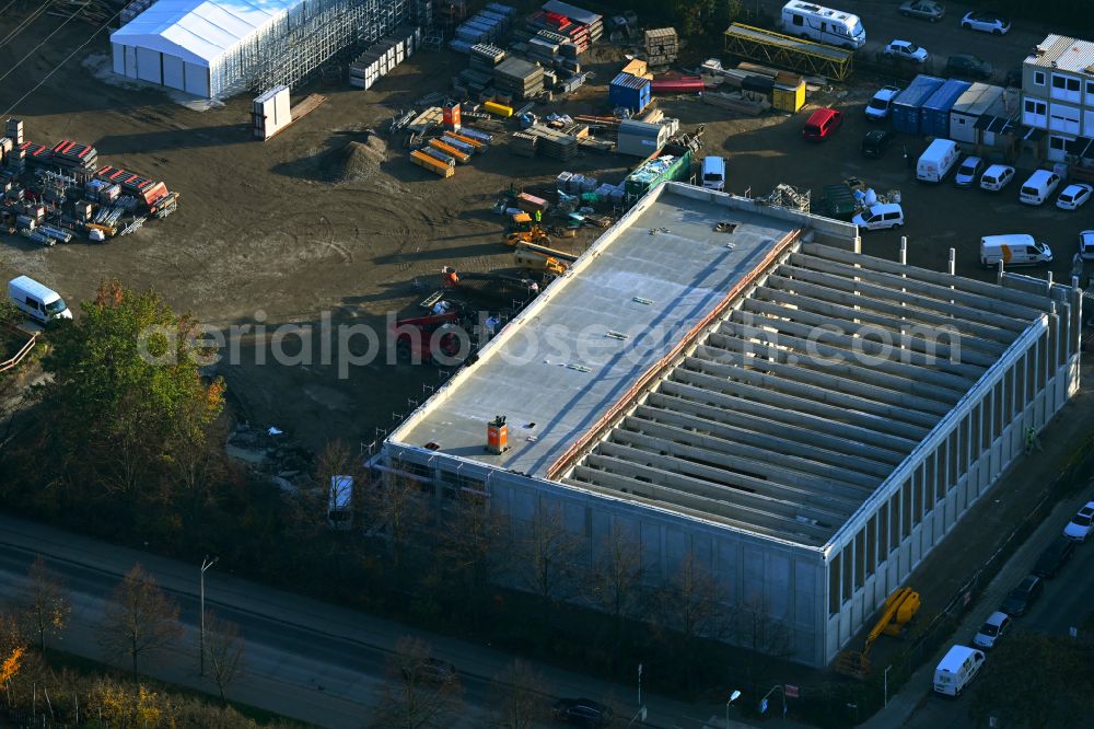 Aerial image Berlin - New construction site of the school building on Naumburger Ring in the district Hellersdorf in Berlin, Germany