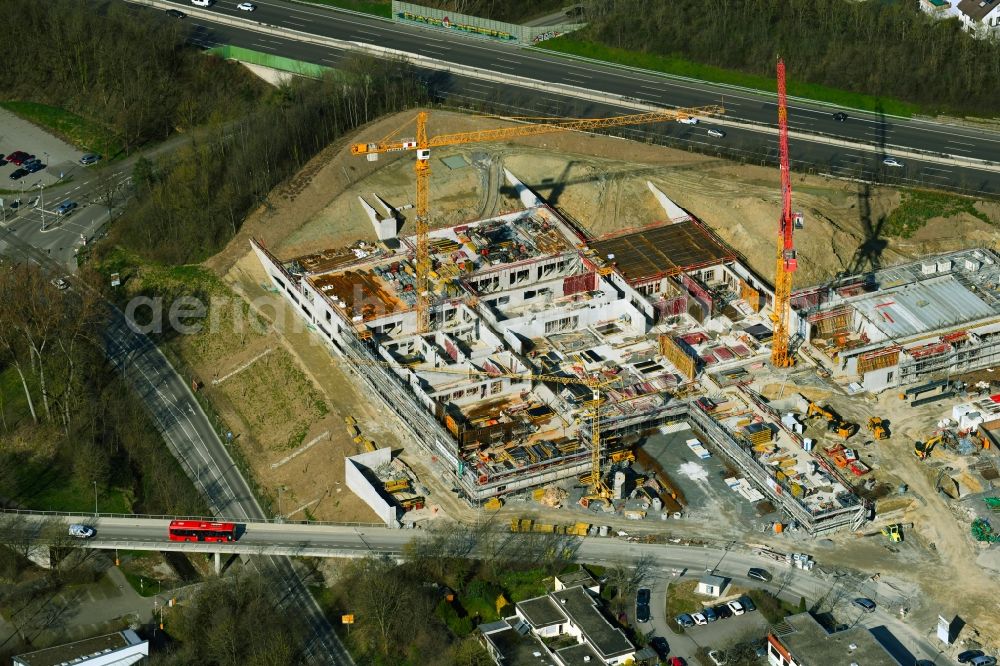Aerial photograph Freiberg am Neckar - New construction site of the school building of Oscar-Paret-Schule in Freiberg am Neckar in the state Baden-Wurttemberg, Germany