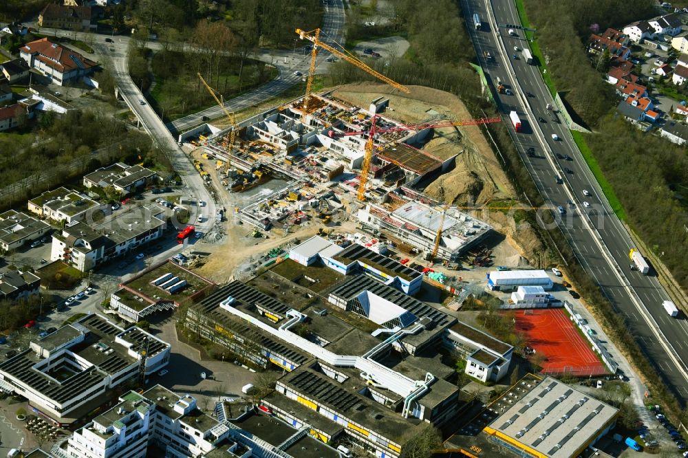 Freiberg am Neckar from the bird's eye view: New construction site of the school building of Oscar-Paret-Schule in Freiberg am Neckar in the state Baden-Wurttemberg, Germany