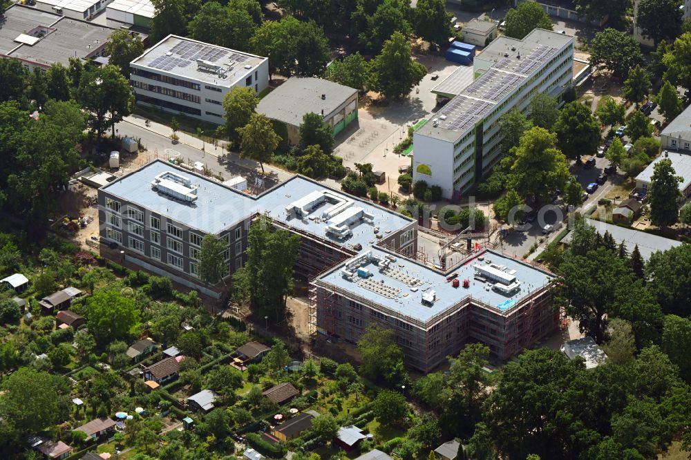 Aerial photograph Berlin - New construction site of the school building Panke-Schule on Galenusstrasse in the district Pankow in Berlin, Germany