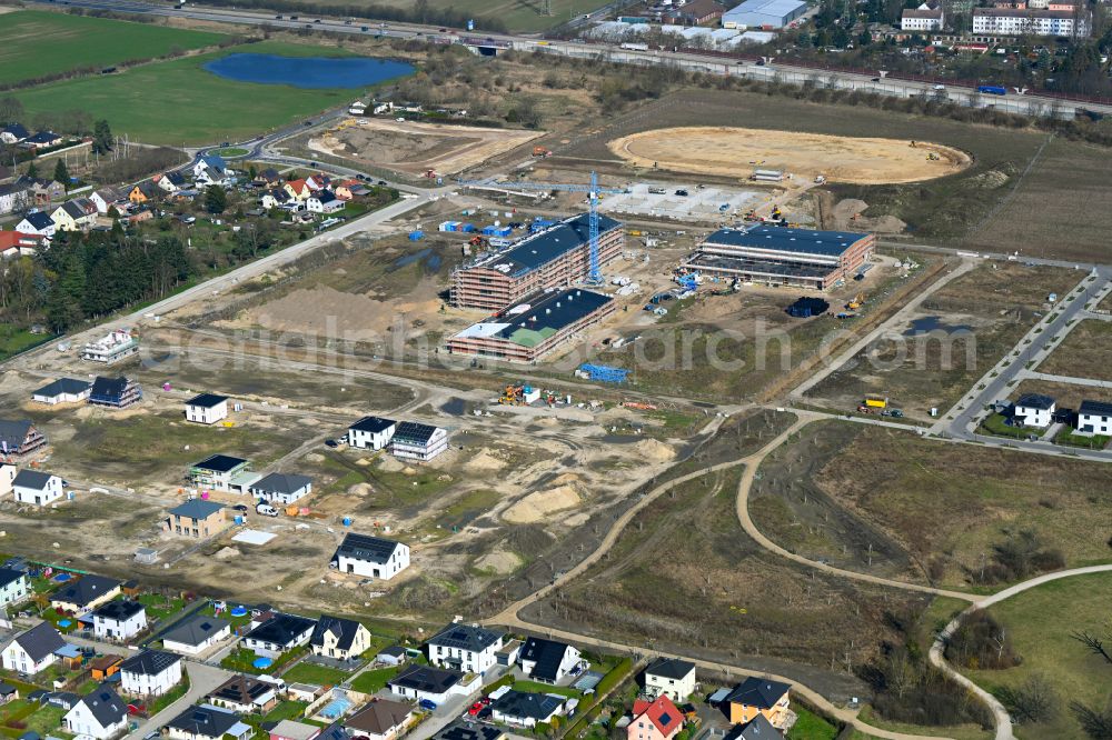 Aerial photograph Neuenhagen - New construction site of the school building Schulcampus Gruscheweg in Neuenhagen in the state Brandenburg, Germany