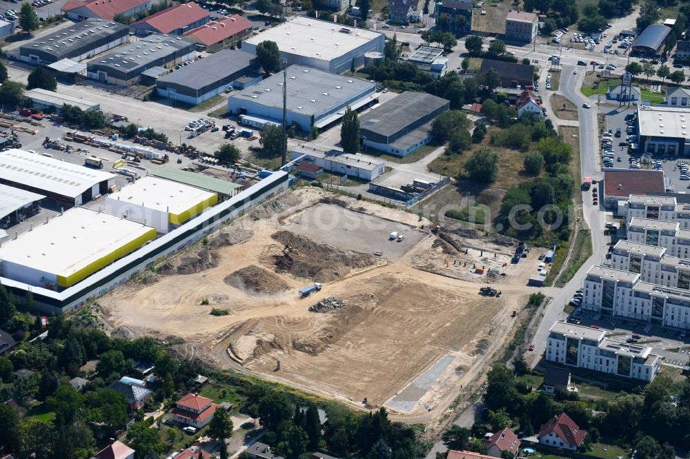 Aerial image Berlin - New construction site of the school building An of Schule in the district Mahlsdorf in Berlin, Germany