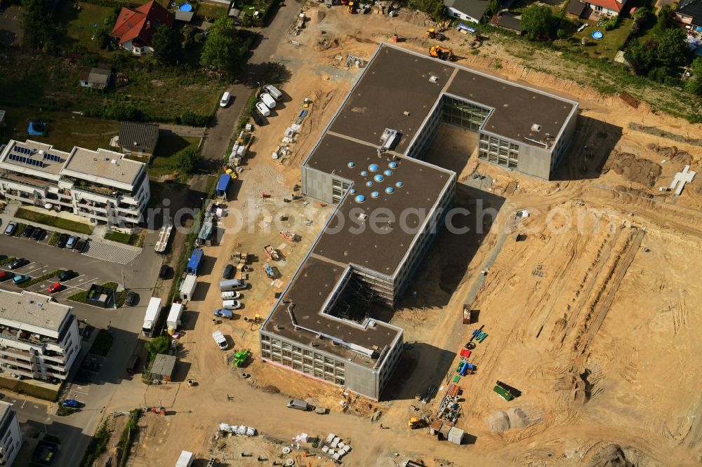 Berlin from above - New construction site of the school building An of Schule in the district Mahlsdorf in Berlin, Germany