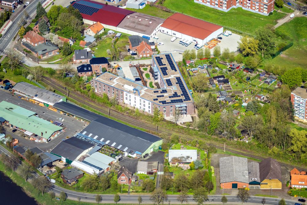 Aerial image Stade - Build retirement home K&S Seniorenresidenz Stade in Stade in the state Lower Saxony, Germany